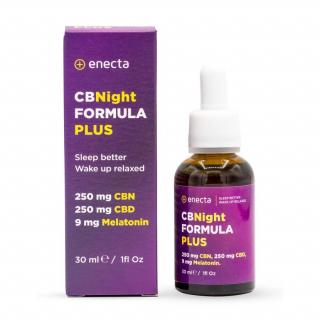 Enecta CBNight PLUS konopný olej s melatoninem, 250 mg CBN, 250 mg CBD, 30 ml