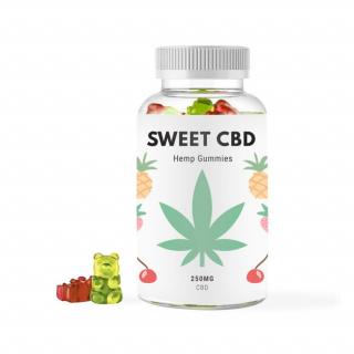 Sweet CBD Gumídci, Třešeň, Kiwi, Ananas, Jahoda 250 mg CBD, 50 ks x 5 mg, 120 g