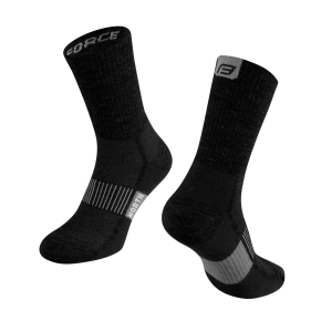 FORCE NORTH - ČERNO|ŠEDÉ zimní ponožky Velikost: S/M