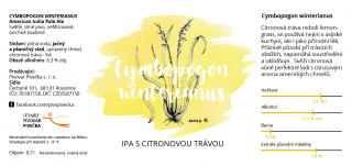 Etikety 0,7 l IPA s citronovou trávou (Cymbopogon winterianus) 14 %