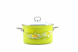 BELIS Smaltovaný hrnec se skl. poklicí DAISY 18 cm/2,6l