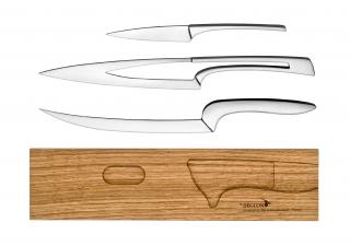 Designová sada nožů na bambusové základně DÉGLON Meeting, 3 ks