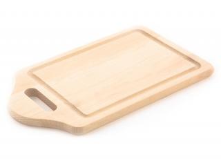 Dřevěné kuchyňské prkénko KOLIMAX  - hranaté s výřezem na uchopení, 34,5 x 22 x 1,6 cm