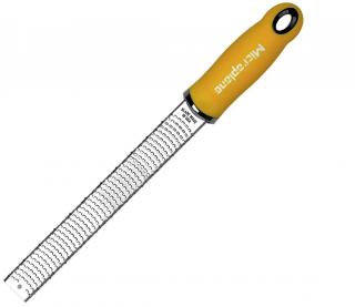 Jemné struhadlo s rukojetí Microplane Premium Classic, hořčicová