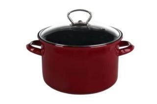 Smaltovaný hrnec s poklicí Belis/Sfinx Standard Bordo, 16 cm, 2,1 l