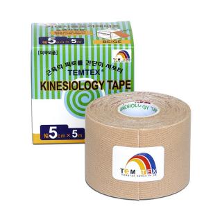 Temtex kinesio tape Tourmaline, béžová tejpovací páska 5cm x 5m