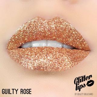Glitter Lips, voděodolné třpytky na rty - Guilty Rose 3,5ml