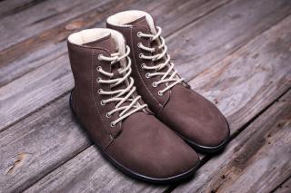 Barefoot kotníkové boty Be Lenka Winter – Chocolate Velikost: 36