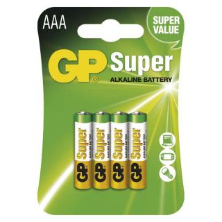 Alkalická baterie GP Super AAA (LR03) - balení 4ks