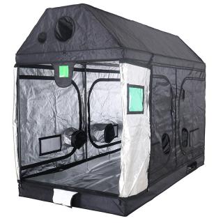 BudBox PRO XXL 120x240x180 stříbrný - zkosený pod střechu