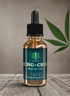 CBG + CBD konopný regenerační olej 10% + 10% - balení 10ml