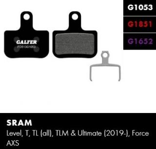 Brzdové destičky Galfer FD513 - Sram Typ: Advanced