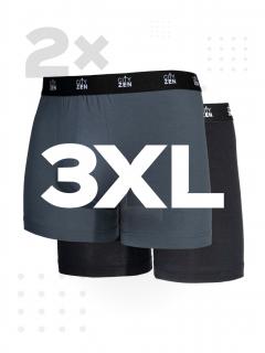 Boxerky PUNO černé+šedé - 3XL