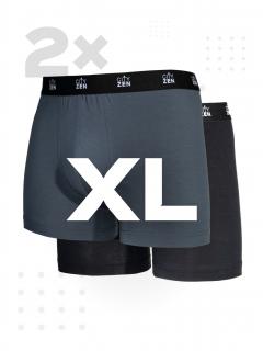 Boxerky PUNO černé+šedé - XL