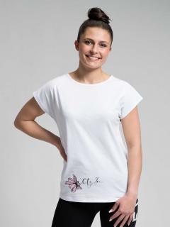 Dámské tričko ALTA bílé s potiskem květiny Velikost: L/42