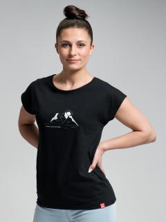 Dámské tričko ALTA černé Láska hory přenáší Velikost: M/40