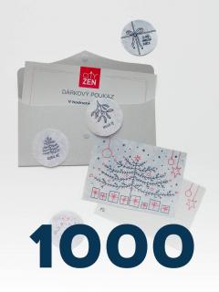 Dárkový poukaz 1000Kč ve vánočním balení – stříbrná obálka