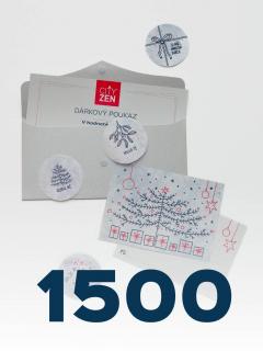 Dárkový poukaz 1500Kč ve vánočním balení – stříbrná obálka
