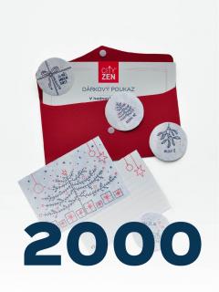 Dárkový poukaz 2000Kč ve vánočním balení – červená obálka