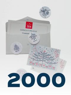Dárkový poukaz 2000Kč ve vánočním balení – stříbrná obálka