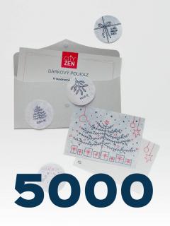 Dárkový poukaz 5000Kč ve vánočním balení – stříbrná obálka