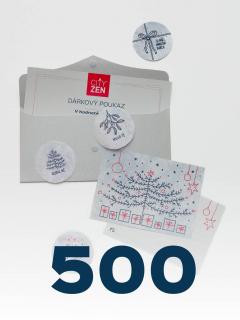 Dárkový poukaz 500Kč ve vánočním balení – stříbrná obálka