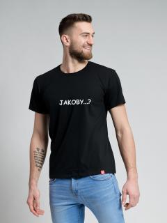 Pánské tričko AGEN černé s potiskem Jakoby...? Velikost: L