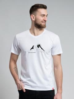 Pánské tričko BONDY bílé s potiskem Láska hory přenáší Velikost: 5XL