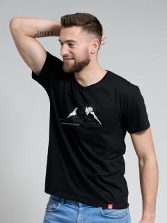 Pánské tričko BONDY černé s potiskem Láska hory přenáší Velikost: XL