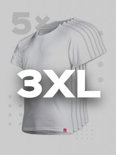 Pětipack bílých pánských triček AGEN - 3XL