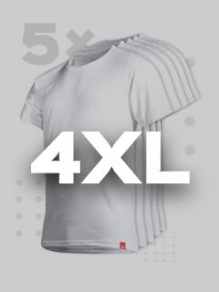 Pětipack bílých pánských triček AGEN - 4XL