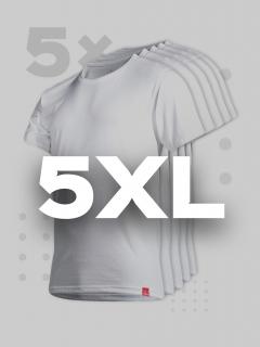 Pětipack bílých pánských triček AGEN - 5XL