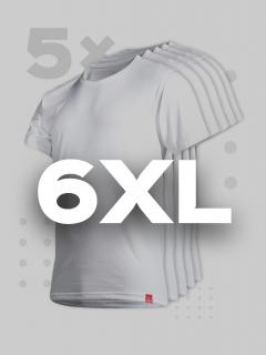 Pětipack bílých pánských triček AGEN - 6XL