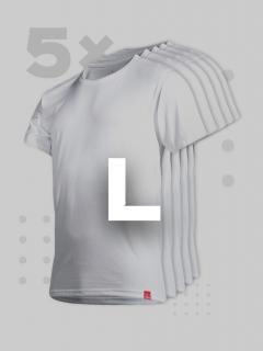 Pětipack bílých pánských triček AGEN - L
