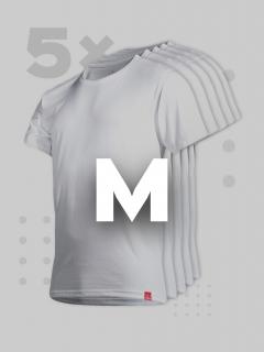 Pětipack bílých pánských triček AGEN - M