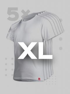 Pětipack bílých pánských triček AGEN - XL