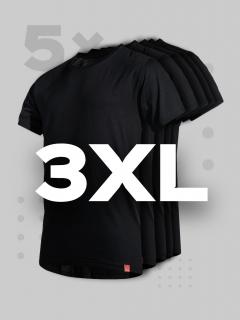 Pětipack černých pánských triček AGEN - 3XL