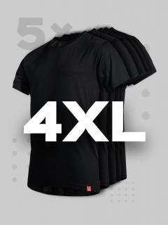 Pětipack černých pánských triček AGEN - 4XL