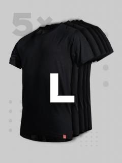 Pětipack černých pánských triček AGEN - L