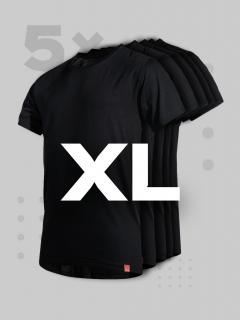 Pětipack černých pánských triček AGEN - XL