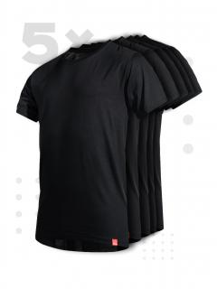 Pětipack černých pánských triček AGEN