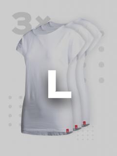 Triplepack bílých dámských triček ALTA - L