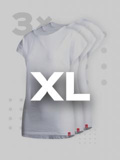 Triplepack bílých dámských triček ALTA - XL