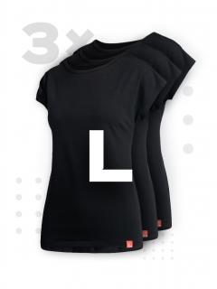 Triplepack černých dámských triček ALTA - L