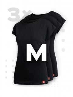 Triplepack černých dámských triček ALTA - M