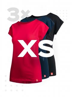 Triplepack dámských triček ALTA malina, černá, navy - XS