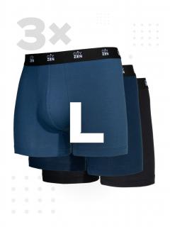Triplepack pánských boxerek PUNO - navy, modrá, černá - L