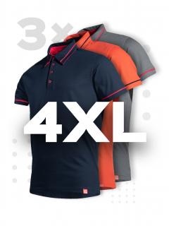 Triplepack pánských polokošil MASSY cihlová, navy, tmavě šedá - 4XL