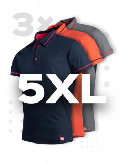 Triplepack pánských polokošil MASSY cihlová, navy, tmavě šedá - 5XL