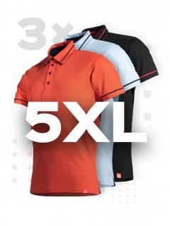 Triplepack pánských polokošil MASSY cihlová, světle modrá, černá - 5XL